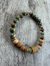 Petra Bracelet - Rainforest Jasper / Picture Jasper / Rutilated Prehnite