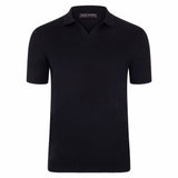 Ultra Fine Cotton Buttonless Polo Shirt - Black