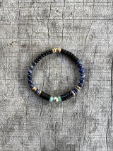 Petra Bracelet - Sodalite / Picture Jasper / Amazonite / Navajo Bench Pearl 925