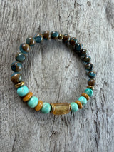 Petra Bracelet - Lake Blue Variscite / Peruvian Turquoise / Topaz