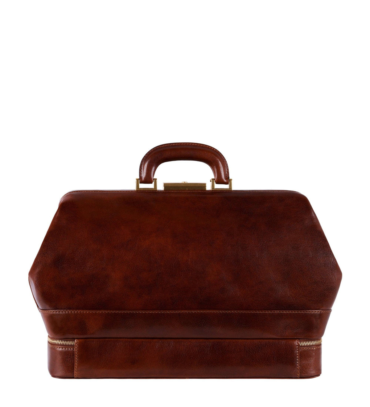 Large Italian Leather Doctor Bag - Brown
