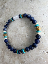Petra Bracelet - Sodalite / Turquoise Howlite / Picture Jasper / Black Rutilated Quartz