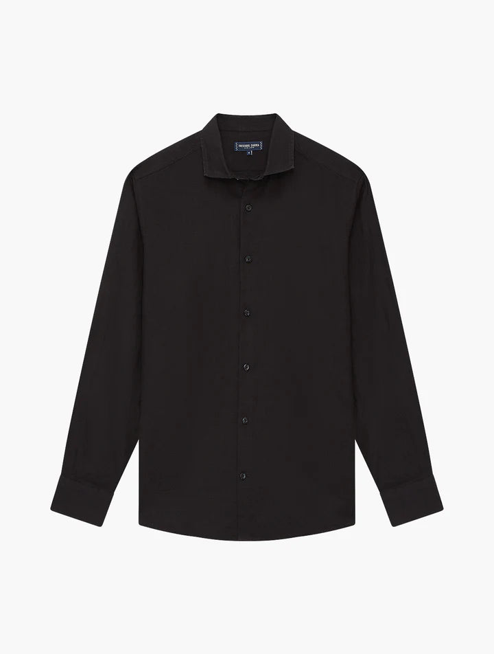 ANTONIO LINEN SHIRT - BLACK