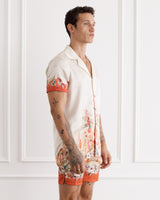 Silk Cotton Short Sleeved Shirt - Bouquet