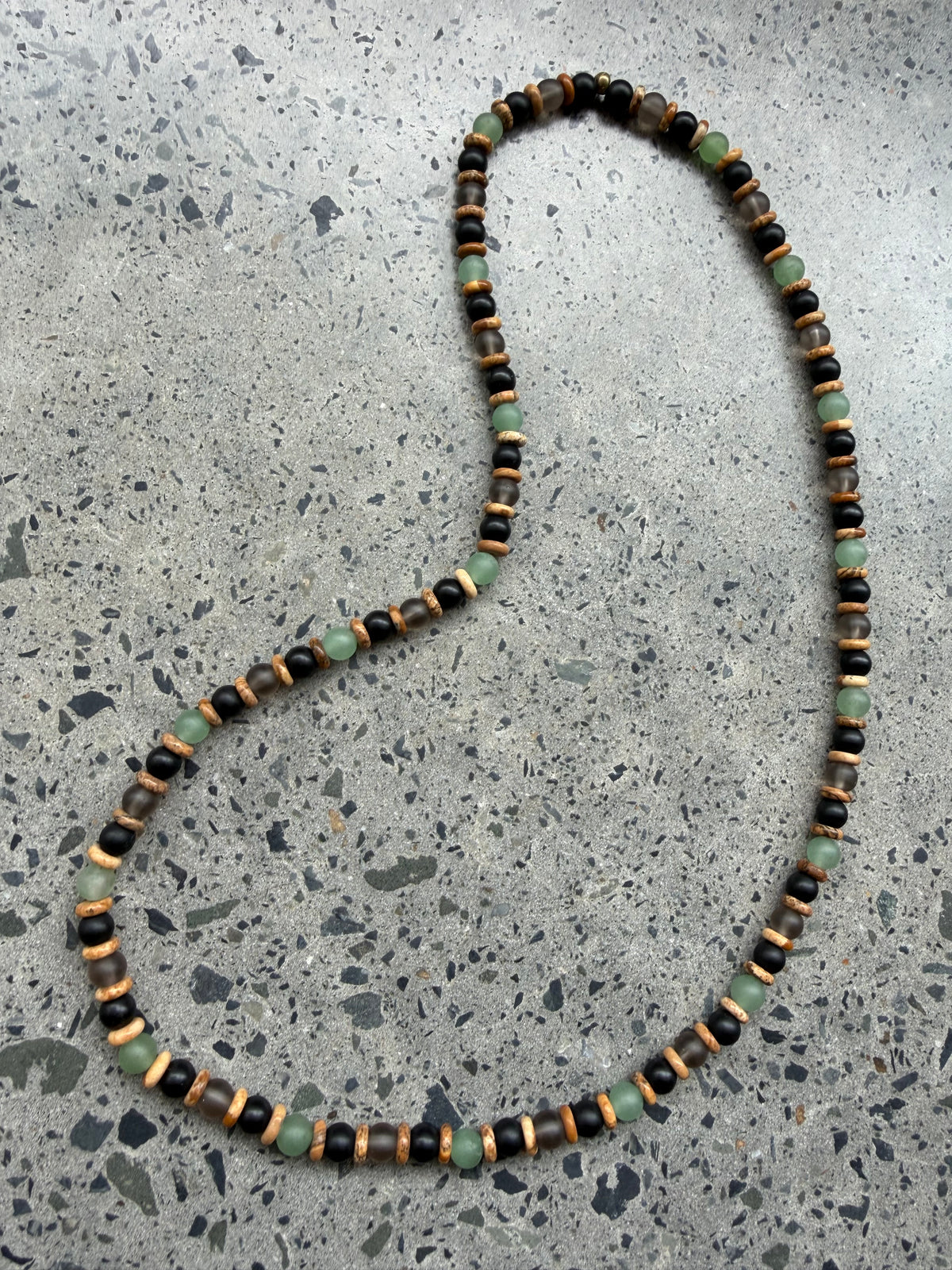 Petra Necklace - Black Agate / Smokey Quartz / Green Aventurine / Picture Jasper