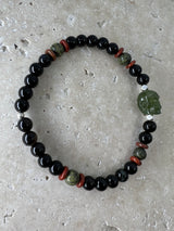 Petra Bracelet - Black Agate / Serpentine / Jasper / Jade Skull