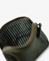 Leather Wanderer Pouch - Olive Green