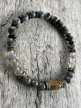 Petra Bracelet - Labradorite / Gold Obsidian / Blue Argentinian Calcite