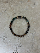 Petra Bracelet - Brown Agate / African Turquoise / Smokey Quartz