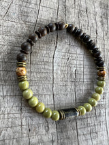 Petra Bracelet - Avocado Jasper / Bronzite / Tourmaline Quartz