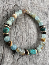 Petra Bracelet - Blue Argentinian Calcite / African Turquoise
