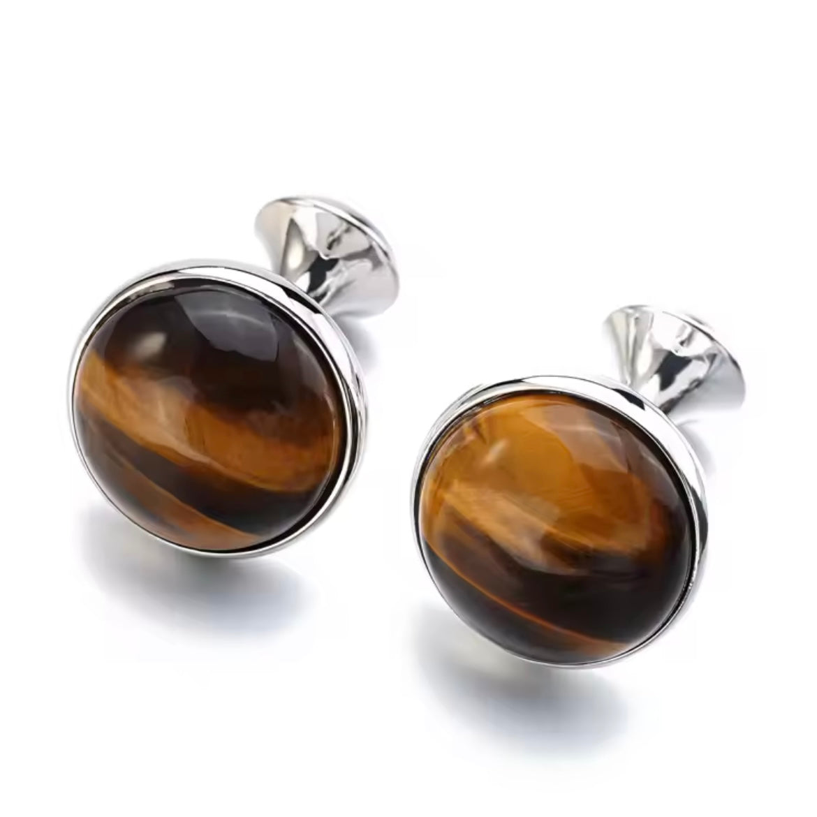 Round Cufflinks - Tiger’s Eye