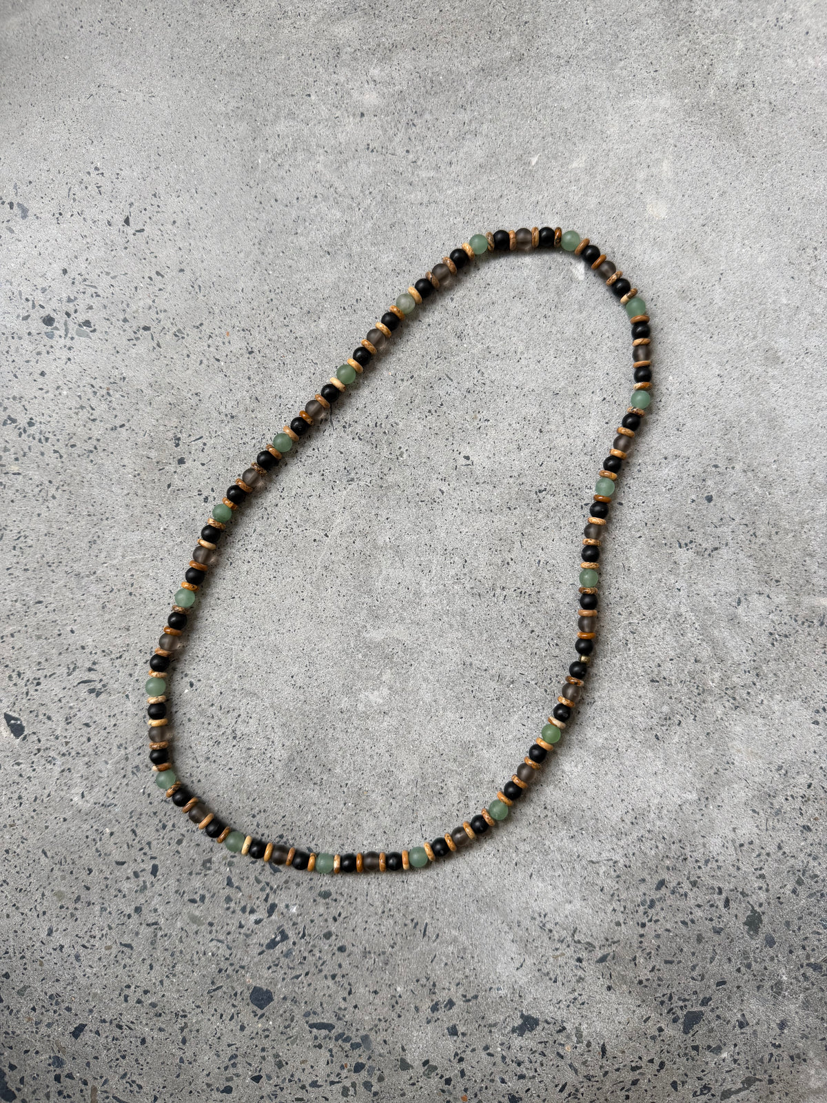 Petra Necklace - Black Agate / Smokey Quartz / Green Aventurine / Picture Jasper