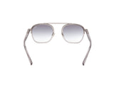 20B - TRANSPARENT LIGHT GREY ORIZZONTE I ACETATE AND METAL SUNGLASSES