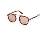 48E - DARK BROWN ORIZZONTE I ACETATE AND METAL SUNGLASSES