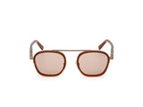 48E - DARK BROWN ORIZZONTE I ACETATE AND METAL SUNGLASSES