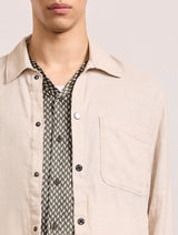 DIEGO LINEN COACH JACKET - SAND