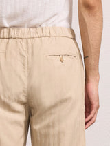 OSCAR LINEN TROUSERS - STONE BEIGE