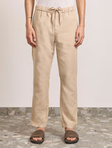 OSCAR LINEN TROUSERS - STONE BEIGE