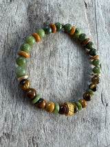 Petra Bracelet - Jade / Yellow Pietersite / Topaz