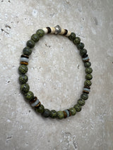 Petra Bracelet - Serpentine / Tigers Eye / Amazonite + Navajo Bench Pearl 925