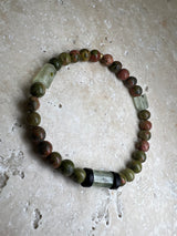 Petra Bracelet - Unakite / Rutilated Prehnite
