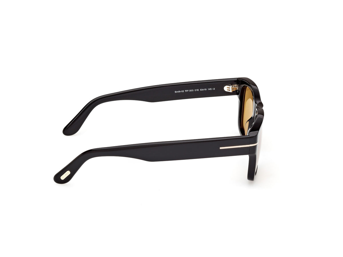 Smith 02 Sunglasses - Shiny Black / Golden Brown Lens