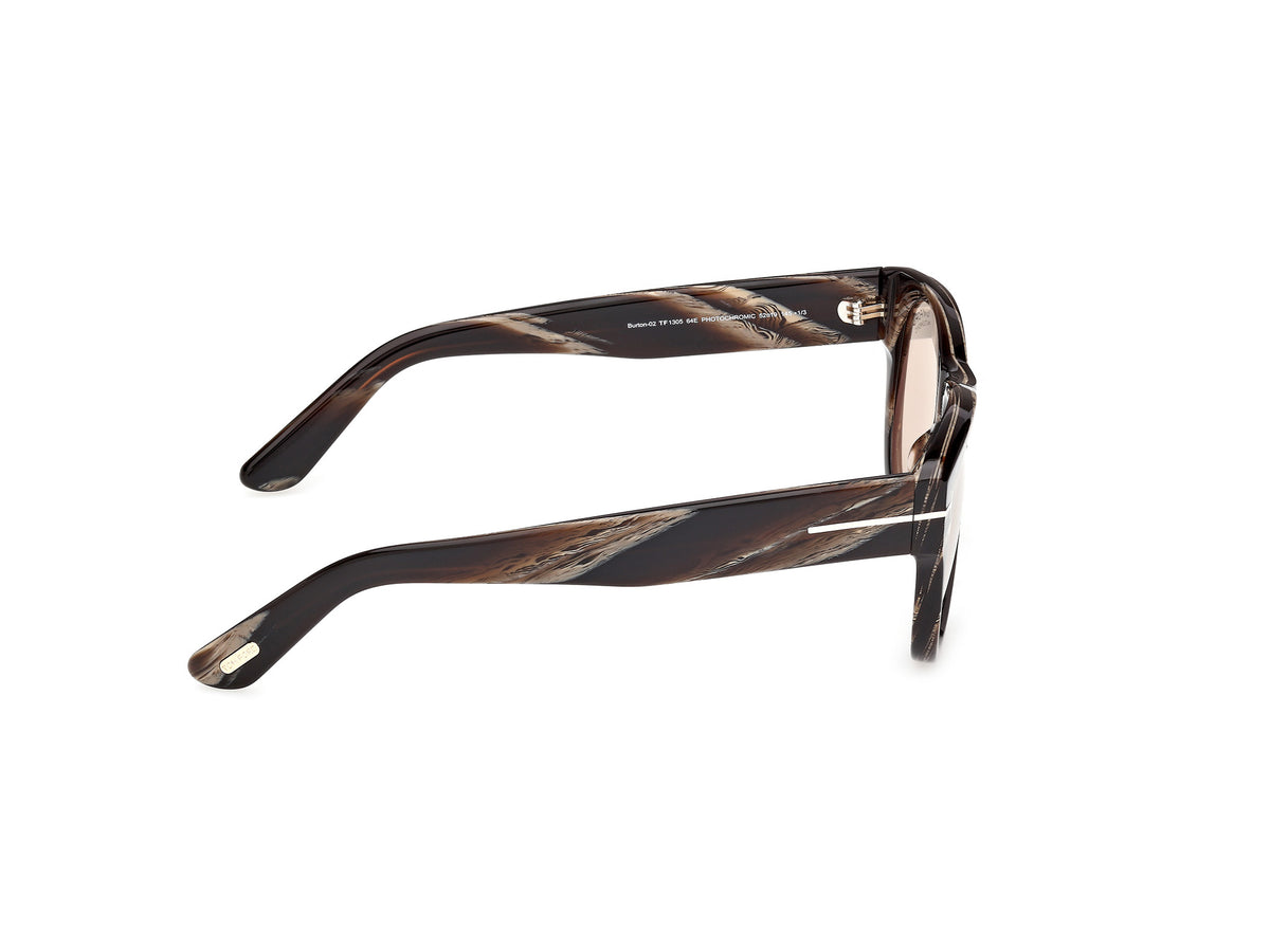 Burton Two - Striped Brown Horn / Brown Photochromic Lens