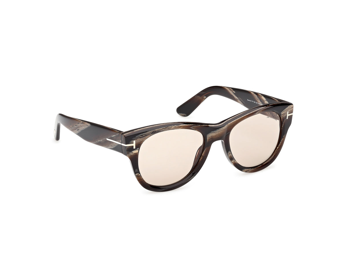 Burton Two - Striped Brown Horn / Brown Photochromic Lens