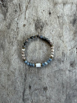 Petra Bracelet - Glaucophane / Blue Coral / Maifanite / Rutilated Quartz