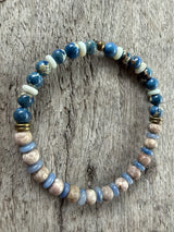 Petra Bracelet - Maifanite / Blue Sea Sediment Jasper / Amazonite / Blue Aventurine