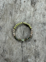 Petra Bracelet - Avacado Jade / Maifanite / Rainforest Jasper / Green Rutilated Quartz
