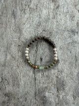 Petra Bracelet - Bronzite / Maifanite / Rainforest Jasper / Green Rutilated Quartz