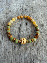 Petra Bracelet - Topaz / Avocado Jasper / Olive Walnut / Brown Persian Jade / Ox Bone