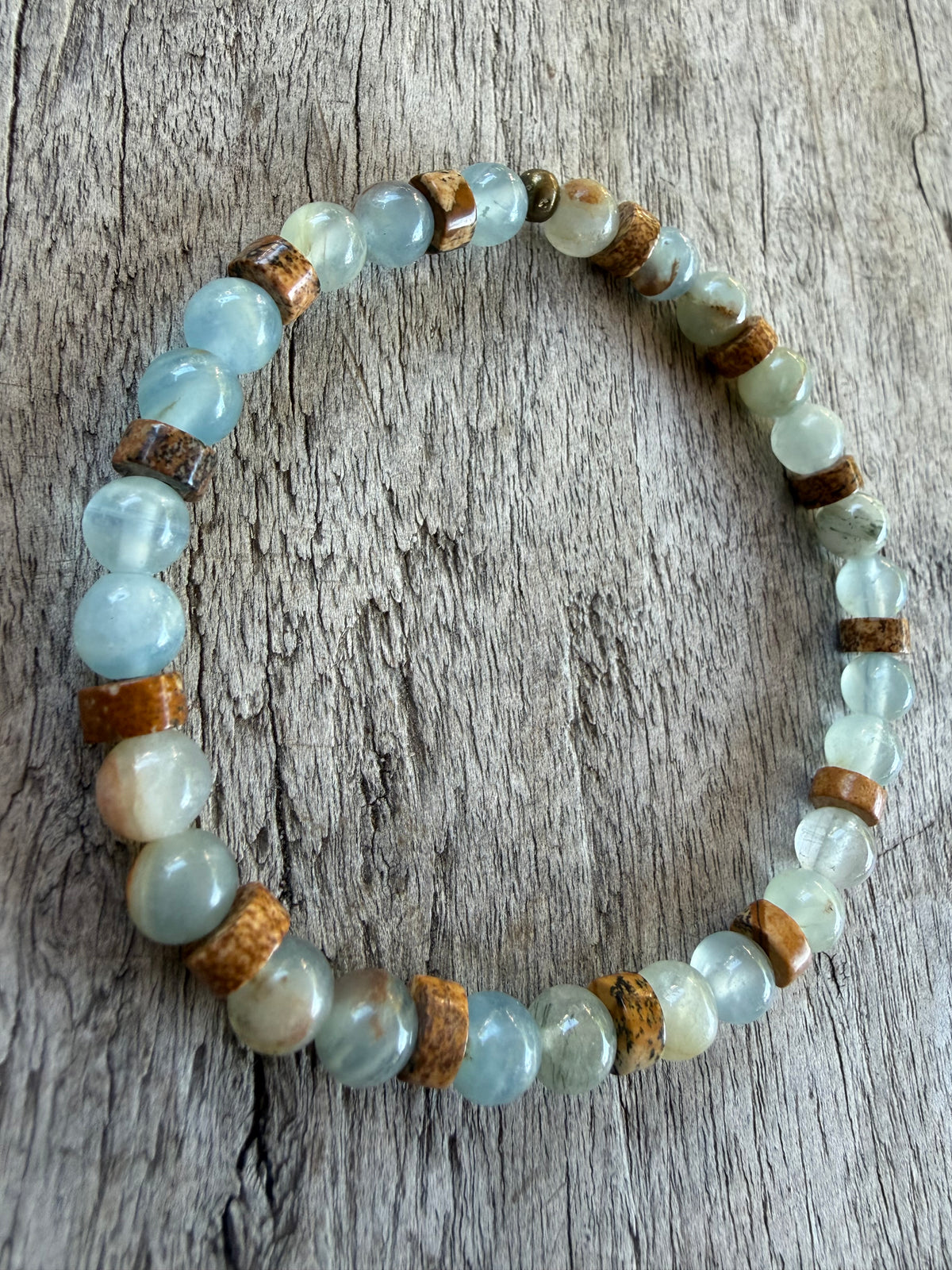 Petra Bracelet - Blue Argentinian Calcite / Picture Jasper