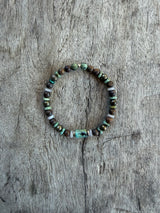 Petra Bracelet - Bronzite / Pyrite / African Turquoise / Grey Agate