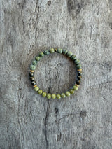 Petra Bracelet - Serpentine / Avocado Jasper / Pyrite
