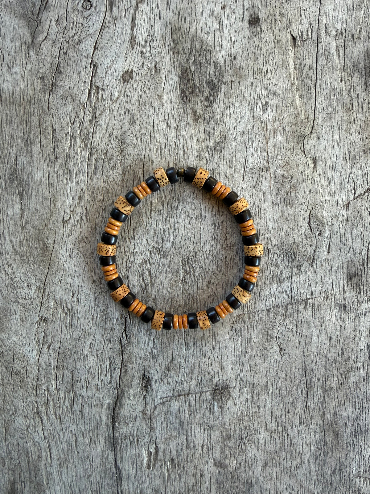 Petra Bracelet - Bodhi Beads / Olive Walnut / Natural Wooden Beads