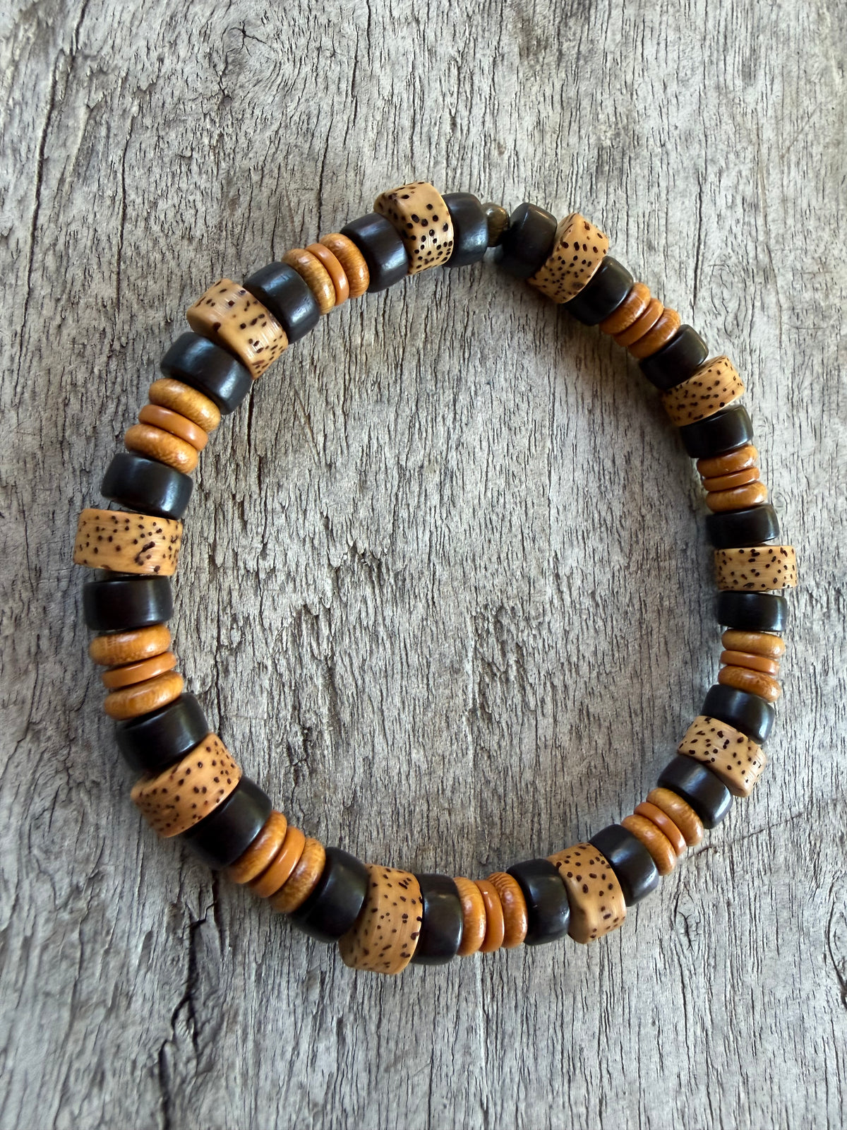 Petra Bracelet - Bodhi Beads / Olive Walnut / Natural Wooden Beads