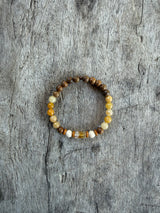 Petra Bracelet - Gold Silk Sandalwood / Topaz / Olive Walnut / Fossil / Citrine
