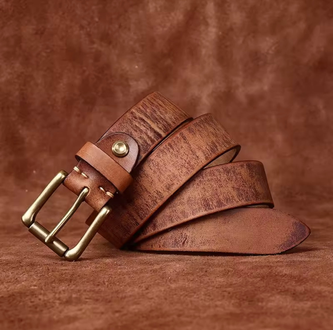 Men's Leather Belt - Saddle Tan