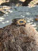 Terra medallion signet + sapphire - Pinky ring