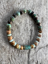 Petra Bracelet - Picture Jasper / African Turquoise / Amazonite / Bronzite