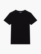 LUCIO LINEN-COTTON T-SHIRT - BLACK