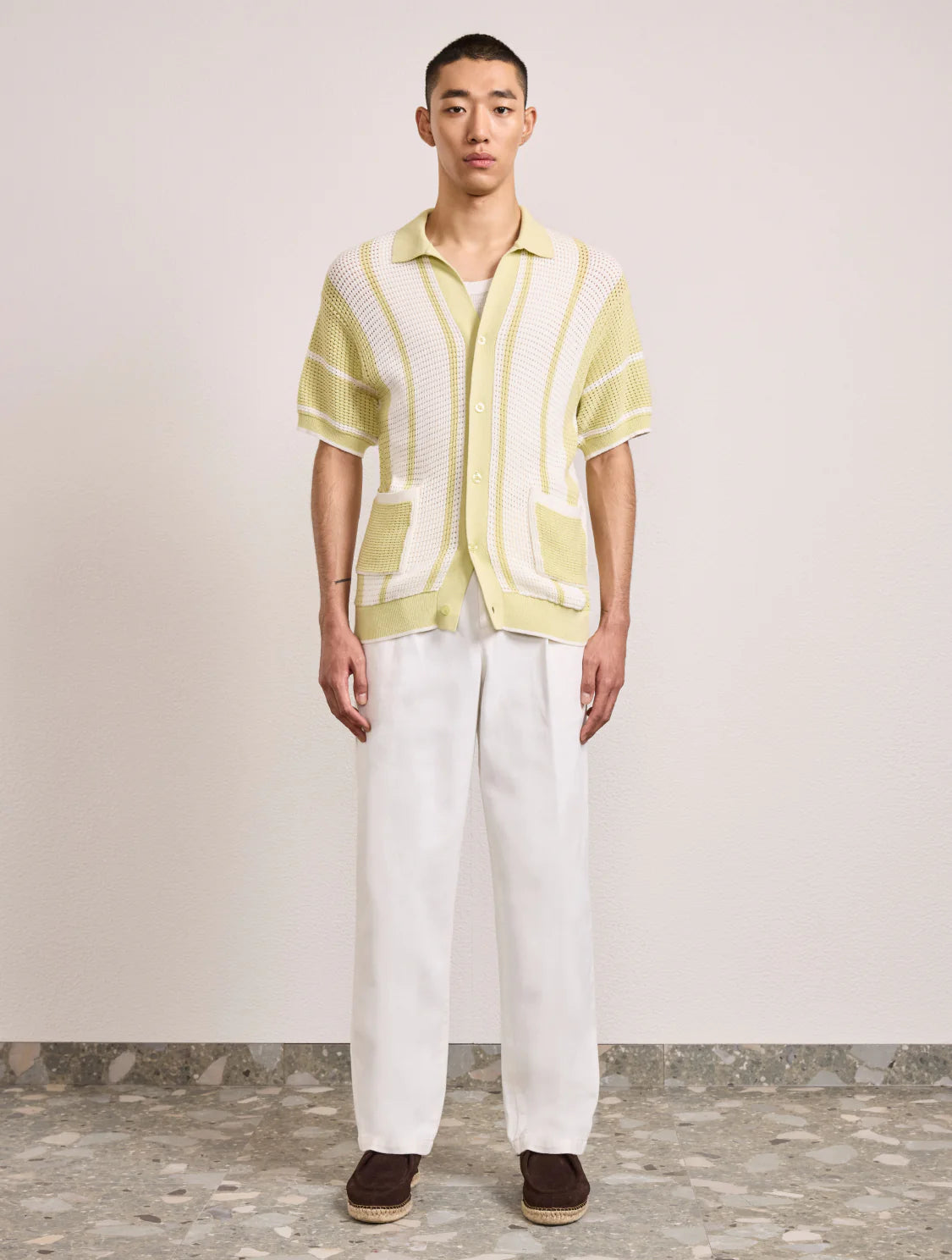 FABRICIO CROCHET CARDIGAN - PISTACHIO