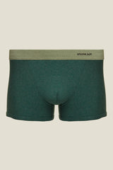 2 X BOXER BRIEF IN ORGANIC COTTON RIB - TEAL & BONE