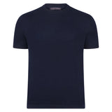 Ultra Fine Cotton Knitted T-Shirt - Navy