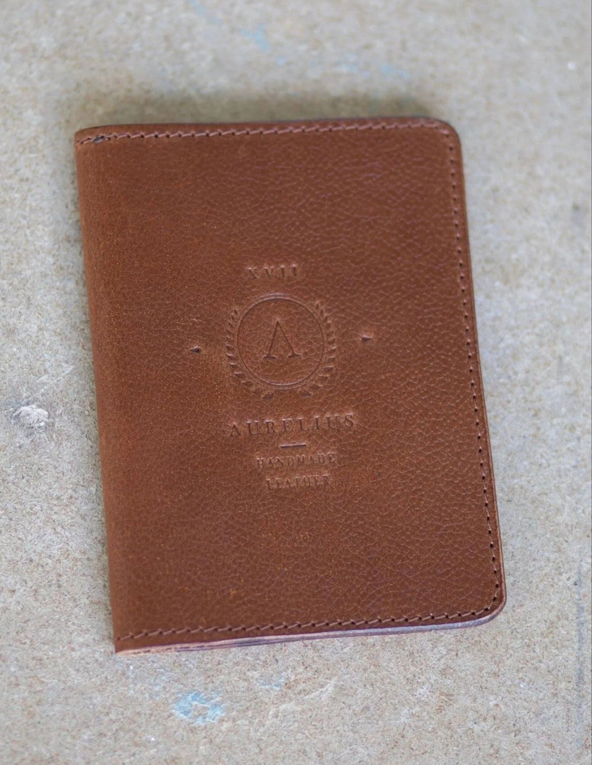 Tan Leather Passport and Card Holder