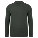 Lightweight Cotton Linen Blend Jumper - Dark Olive