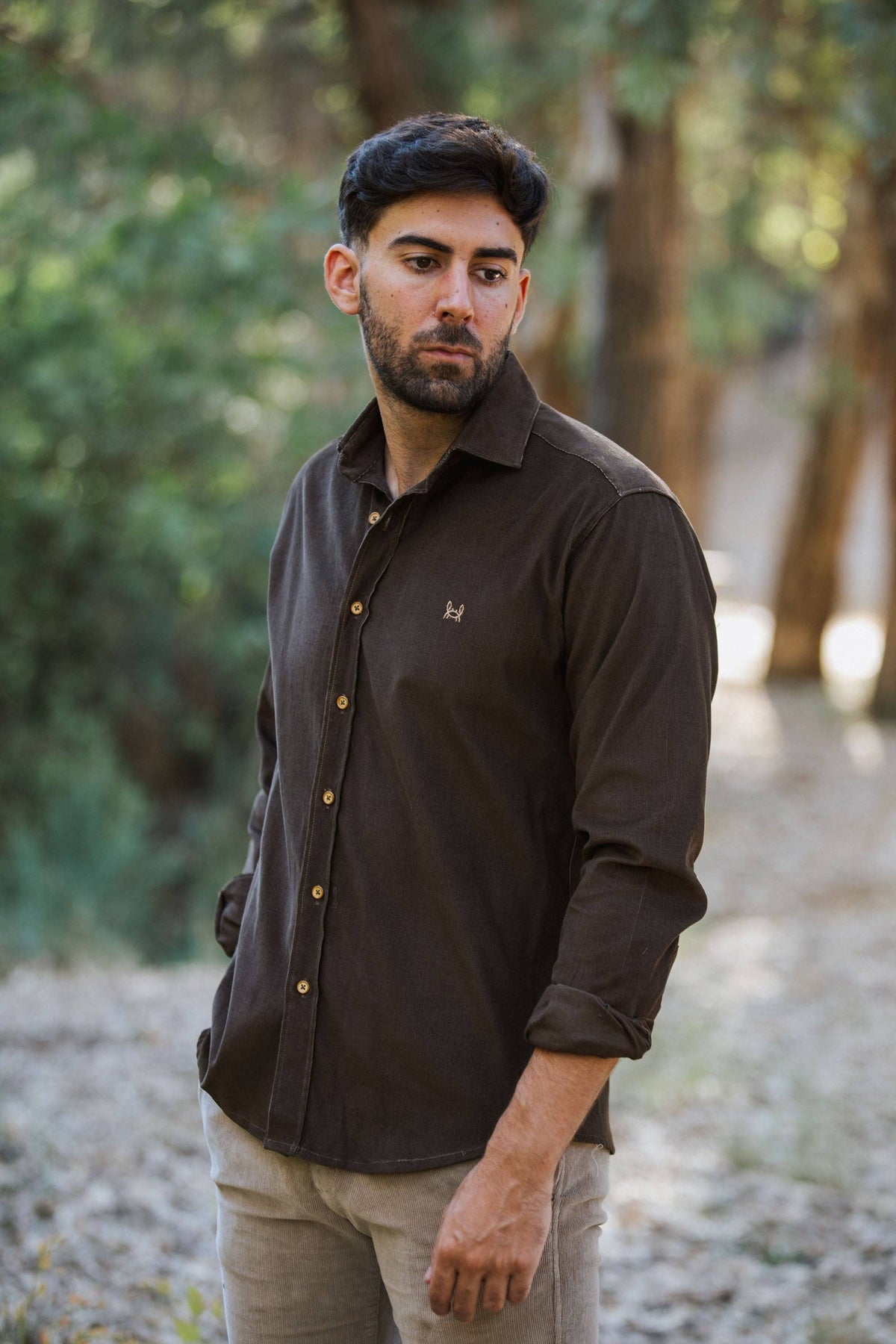 Microcord Shirt - Khaki Brown